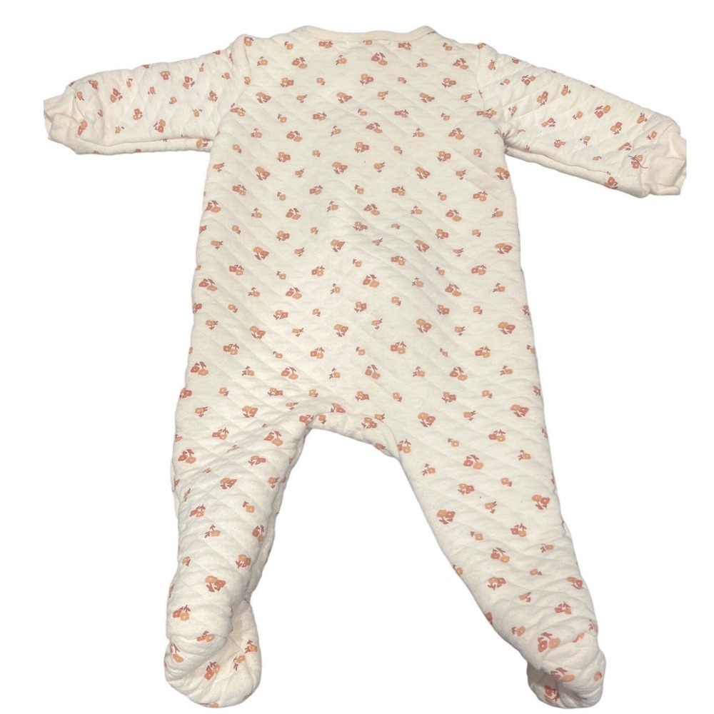 Rabbit +‎ Bear Organic Baby Sleepsuit Footed Pajamas 6-9 Months Floral Quilted - Picture 2 of 3